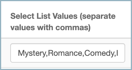 Select List with commas